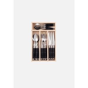 Laguiole 24 Pce Set BLACK StdF WoodTray