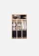Laguiole 24 Pce Set BLACK StdF WoodTray
