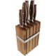 Jean Dubost ROC Kitchen Knife Set & Acacia Knife Block