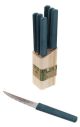 Jean Dubost Eco 6 Steak Knives Block with Blue BioPlastic Handles