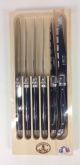 Laguiole 6 Steak Knives BLACK 1.2 LF Open Wood Box