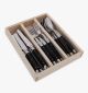 Laguiole 18 Pce Set RoundTip Knife 1.5 BLACK ABS LF WoodTray