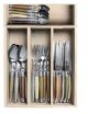 Laguiole Jean DuBost 24 Piece Cutlery Set MINERAL MIX STD in Natural Wood Tray Made in France 