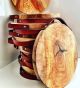 F&F WILD OLIVEWOOD Round Board LeatherH 22cm 2cm LOCAL SA 