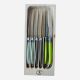 Laguiole Jean Dubost 6 Steak Knives Robinson Mixed Colors *Made in France