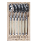 Laguiole Jean Dubost 6 Tea Spoons with Natural Color Handle Made in France