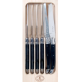 Laguiole 6 Table Knives ENGLISH BLACK ROUND BLADE 1.2 LF NEW