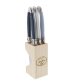 Laguiole Jean Dubost 6 Steak Knife BLOCK ANGLE Atelier Blue 